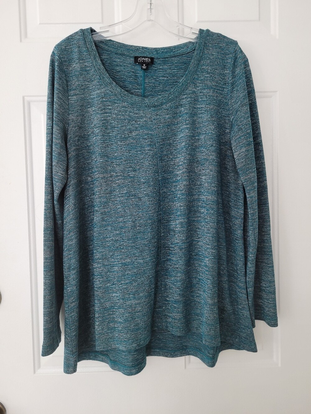 Jones New York Teal Marled Scoop Neck Long Sleeve Tunic